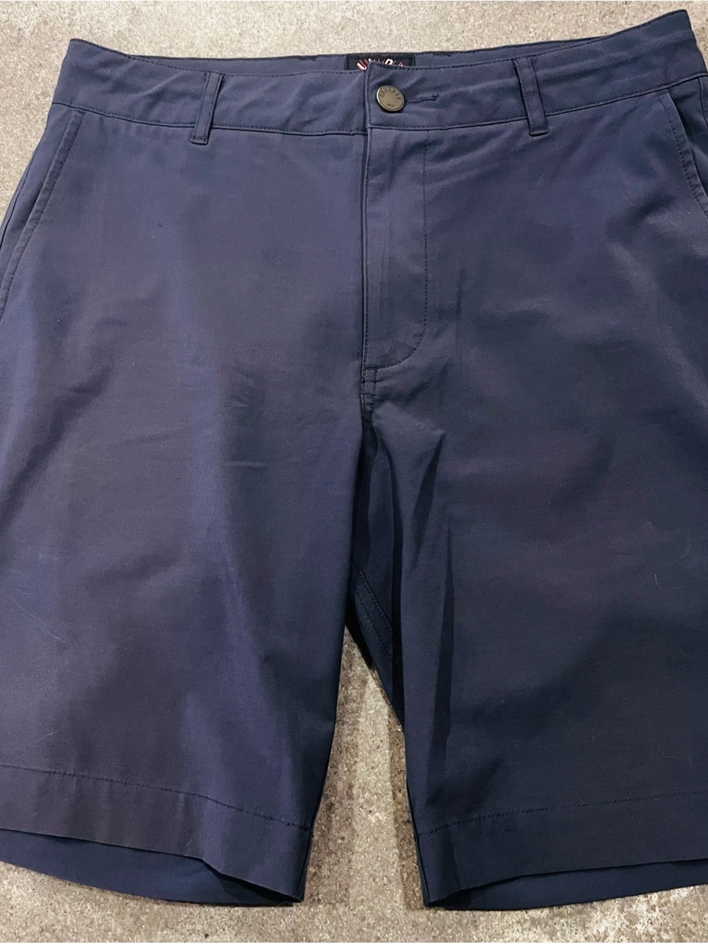 Faherty Navy Flat-Front Performance Shorts